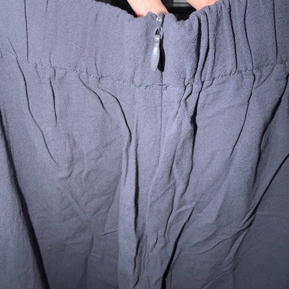 Essentials Slate Blue Two-Piece Pantsuit with Buttoned Vest - Picture 9 of 14